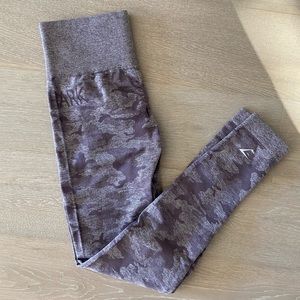 purple gymshark camo leggings